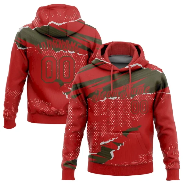 Custom Stitched Red Olive 3D Pattern Design Torn Paper Style Sports Pullover Sweatshirt Hoodie CPT_35094711