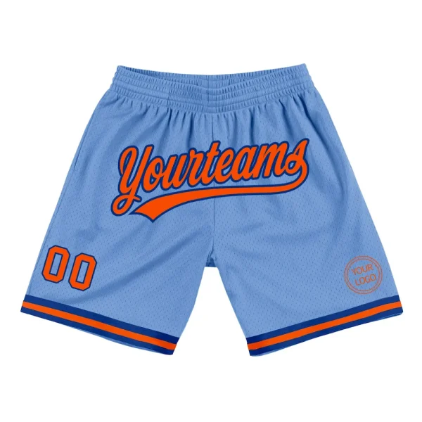 Custom Light Blue Orange-Royal Authentic Throwback Basketball Shorts LVY_82799294