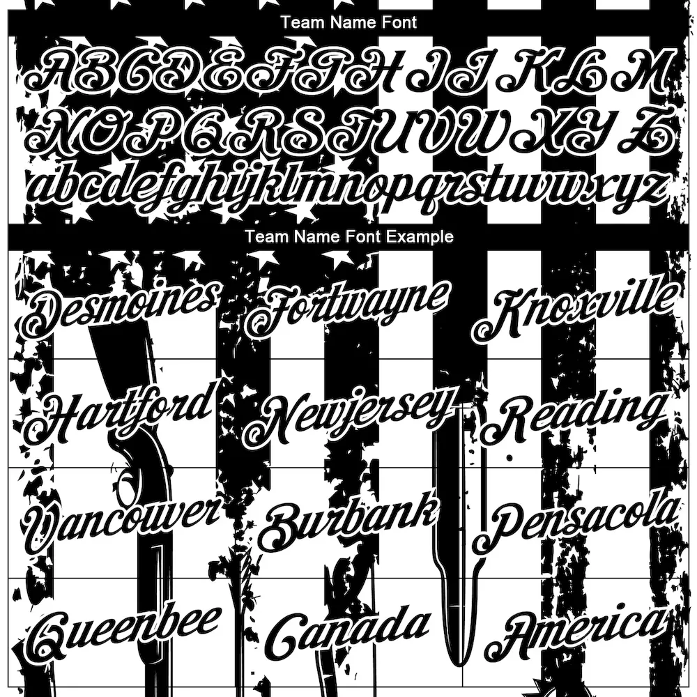 Custom Black White 3D Hunting Tools American Flag Long Sleeve Performance T-Shirt DQR_34258661 - 图片 3