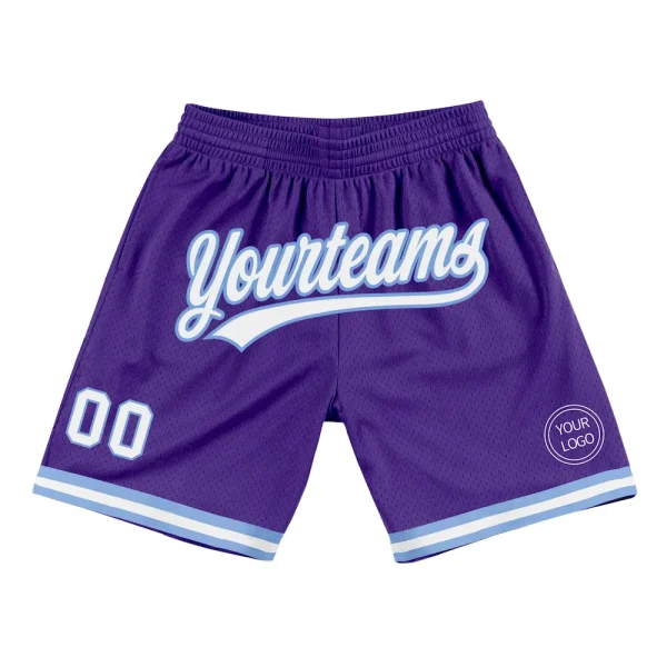 Custom Purple White-Light Blue Authentic Throwback Basketball Shorts JSW_13764561